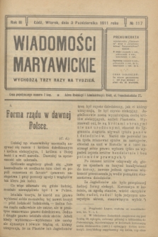 Wiadomości Maryawickie. R.3, № 117 (3 października 1911)