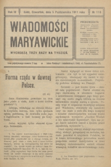 Wiadomości Maryawickie. R.3, № 118 (5 października 1911)