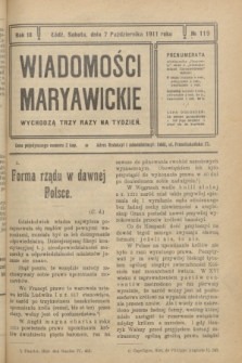 Wiadomości Maryawickie. R.3, № 119 (7 października 1911)