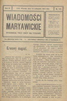 Wiadomości Maryawickie. R.3, № 135 (14 listopada 1911)