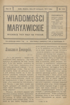Wiadomości Maryawickie. R.3, № 140 (25 listopada 1911)