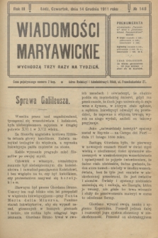 Wiadomości Maryawickie. R.3, № 148 (14 grudnia 1911)