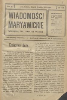 Wiadomości Maryawickie. R.3, nr 154 (30 grudnia 1911)