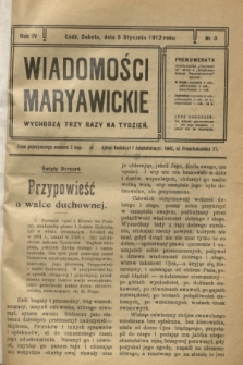 Wiadomości Maryawickie. R.4, № 3 (6 stycznia 1912)