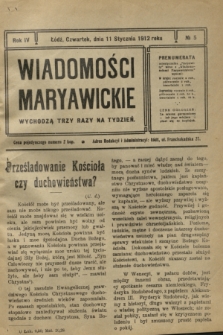 Wiadomości Maryawickie. R.4, № 5 (11 stycznia 1912)