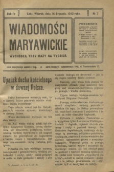 Wiadomości Maryawickie. R.4, № 7 (16 stycznia 1912)