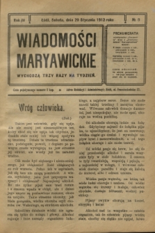 Wiadomości Maryawickie. R.4, № 9 (20 stycznia 1912)