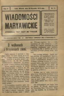 Wiadomości Maryawickie. R.4, № 10 (23 stycznia 1912)