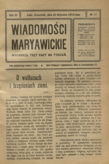 Wiadomości Maryawickie. R.4, № 11 (25 stycznia 1912)