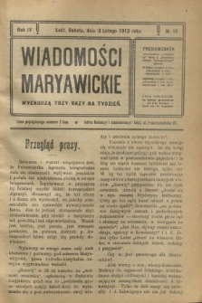 Wiadomości Maryawickie. R.4, № 15 (3 lutego 1912)