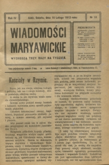 Wiadomości Maryawickie. R.4, № 18 (10 lutego 1912)