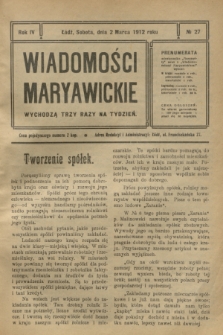 Wiadomości Maryawickie. R.4, № 27 (2 marca 1912)