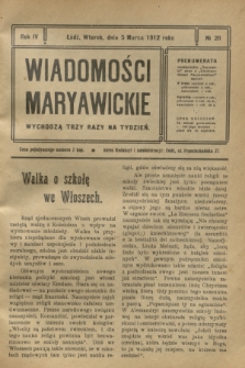 Wiadomości Maryawickie. R.4, № 28 (5 marca 1912)