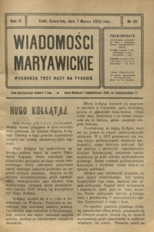 Wiadomości Maryawickie. R.4, № 29 (7 marca 1912)