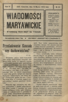 Wiadomości Maryawickie. R.4, № 32 (14 marca 1912)