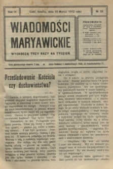 Wiadomości Maryawickie. R.4, № 33 (16 marca 1912)