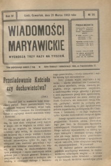 Wiadomości Maryawickie. R.4, № 35 (21 marca 1912)