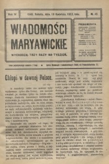 Wiadomości Maryawickie. R.4, № 45 (13 kwietnia 1912)