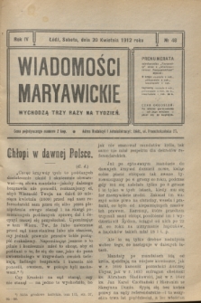 Wiadomości Maryawickie. R.4, № 48 (20 kwietnia 1912)
