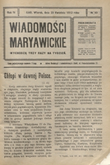 Wiadomości Maryawickie. R.4, № 49 (23 kwietnia 1912)
