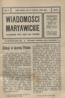 Wiadomości Maryawickie. R.4, № 51 (27 kwietnia 1912)