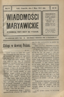 Wiadomości Maryawickie. R.4, № 53 (2 maja 1912)