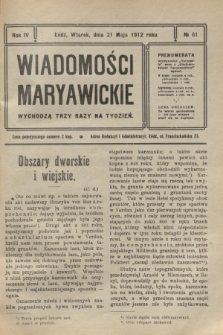 Wiadomości Maryawickie. R.4, № 61 (21 maja 1912)