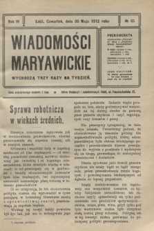 Wiadomości Maryawickie. R.4, № 65 (30 maja 1912)
