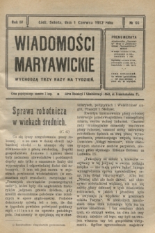 Wiadomości Maryawickie. R.4, № 66 (1 czerwca 1912)