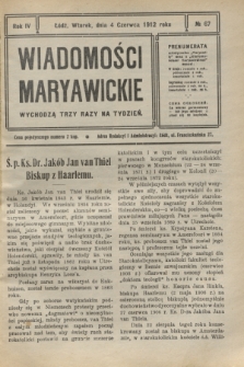 Wiadomości Maryawickie. R.4, № 67 (4 czerwca 1912)