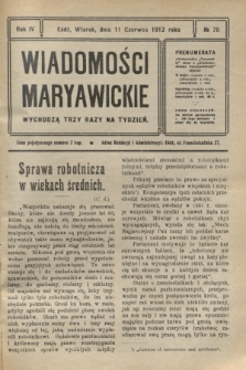 Wiadomości Maryawickie. R.4, № 70 (11 czerwca 1912)