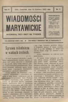 Wiadomości Maryawickie. R.4, № 71 (13 czerwca 1912)