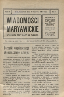 Wiadomości Maryawickie. R.4, № 77 (27 czerwca 1912)