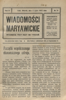 Wiadomości Maryawickie. R.4, № 79 (2 lipca 1912)