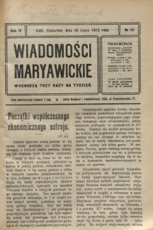 Wiadomości Maryawickie. R.4, № 89 (25 lipca 1912)