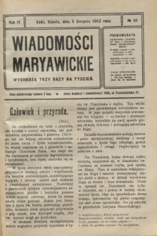 Wiadomości Maryawickie. R.4, № 93 (3 sierpnia 1912)