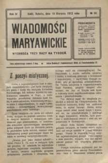 Wiadomości Maryawickie. R.4, № 96 (10 sierpnia 1912)
