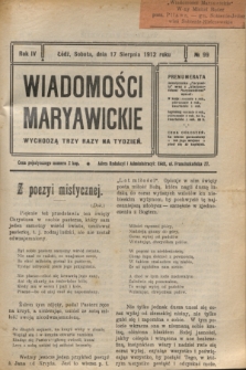 Wiadomości Maryawickie. R.4, № 99 (17 sierpnia 1912)