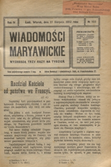 Wiadomości Maryawickie. R.4, № 103 (27 sierpnia 1912)