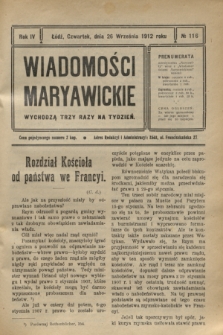 Wiadomości Maryawickie. R.4, № 116 (26 września 1912)