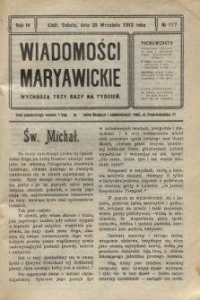 Wiadomości Maryawickie. R.4, № 117 (28 września 1912)