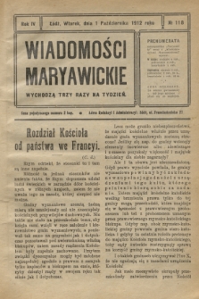 Wiadomości Maryawickie. R.4, № 118 (1 października 1912)