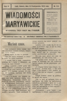 Wiadomości Maryawickie. R.4, № 126 (19 października 1912)