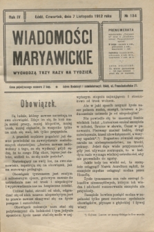 Wiadomości Maryawickie. R.4, № 134 (7 listopada 1912)