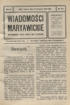 Wiadomości Maryawickie. R.4, № 135 (9 listopada 1912)