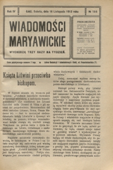 Wiadomości Maryawickie. R.4, № 138 (16 listopada 1912)
