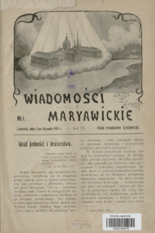 Wiadomości Maryawickie : pismo tygodniowe ilustrowane. R.7[!], № 1 (2 stycznia 1913)