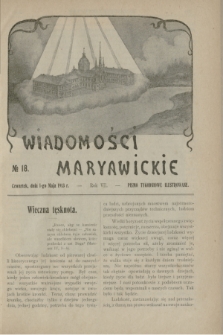 Wiadomości Maryawickie : pismo tygodniowe ilustrowane. R.7[!], № 18 (1 maja 1913)