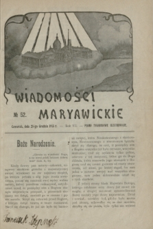Wiadomości Maryawickie : pismo tygodniowe ilustrowane. R.7[!], № 52 (25 grudnia 1913)