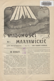 Wiadomości Maryawickie : pismo tygodniowe ilustrowane. R.8, № 1 (1 stycznia 1914)